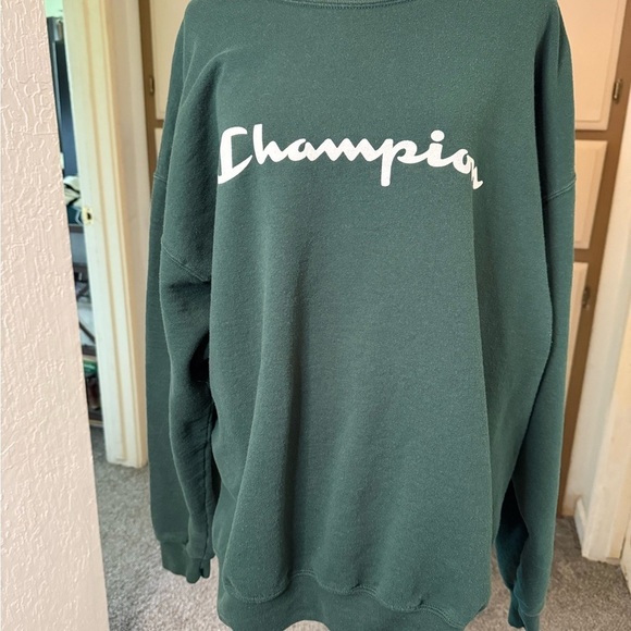 Champion Tops - Champion Oversized Green and White Hoodie